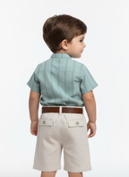 Conjunto Bermuda C/ Cinto Marrom