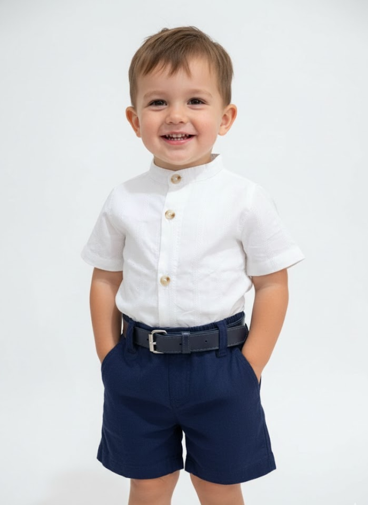 Conjunto Bermuda C/ Cinto Azul