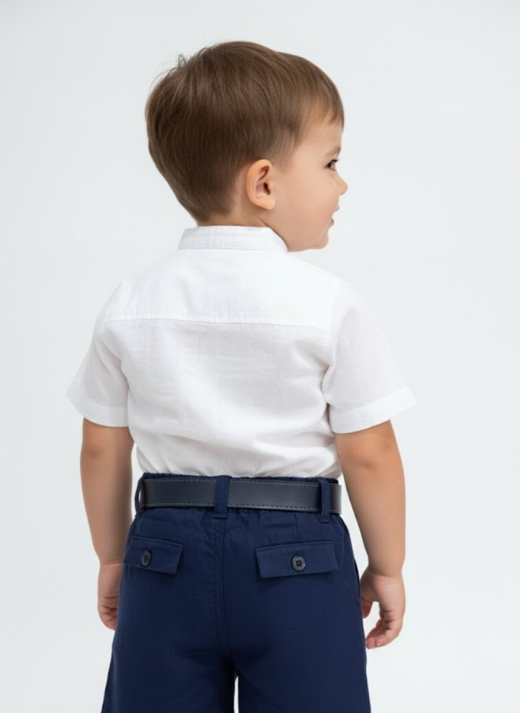 Conjunto Bermuda C/ Cinto Azul