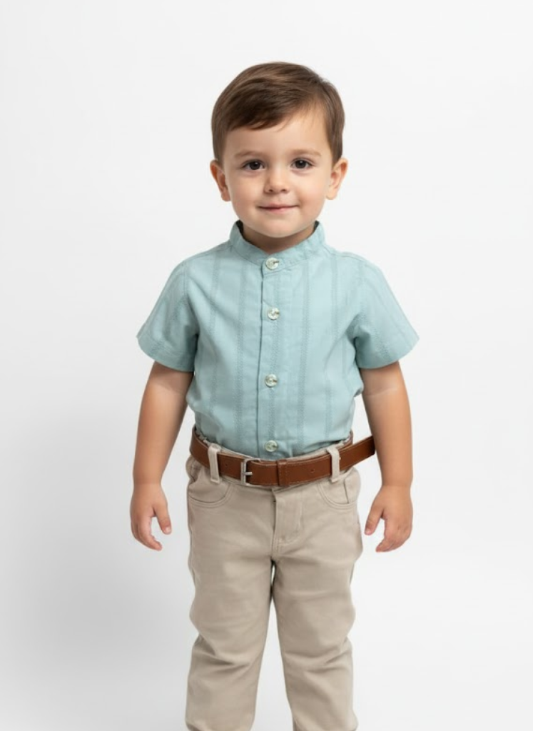 Conjunto Calça C/ Camisa Verde + Cinto Marrom