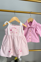 Vestido Lara Rosa com Jaquetinha