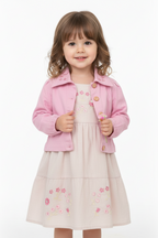 Vestido Lara Rosa com Jaquetinha