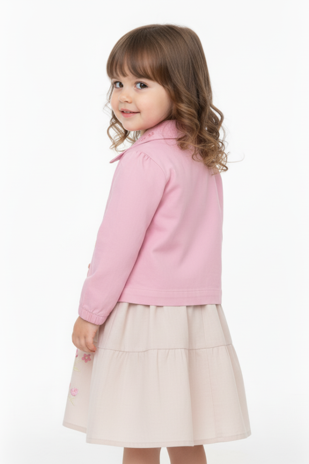 Vestido Lara Rosa com Jaquetinha